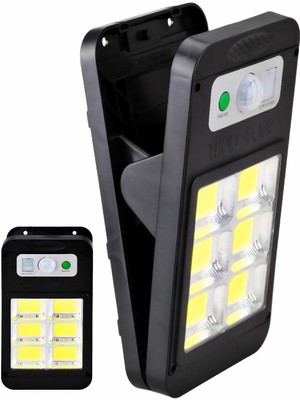 Braventa Collection Kyrotech Solar Güneş Enerjili Lamba 6 Beyaz LED Kıskaçlı Sokak Lambası Hareket Sensörlü Su Geçirmez