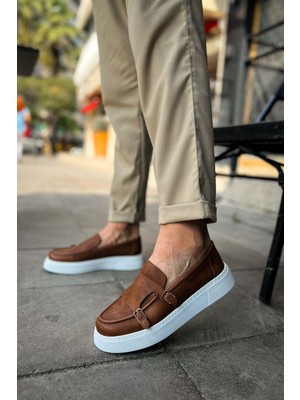 Zapatos CH417 Mancini Erkek Günlük Bağcıksız Cilt Klasik Ayakkabı Cbt - Taba