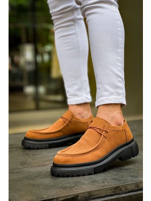 Zapatos CH2404 Castle Erkek Günlük Bağcıklı Süet Klasik Ayakkabı Sst - Taba