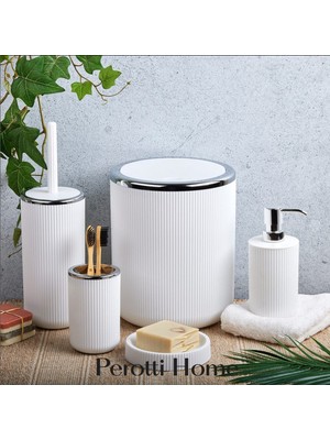 UltraMint Şık Beyaz 5 Parça Banyo Takımı, Zarif ve Dayanıklı Tasarım