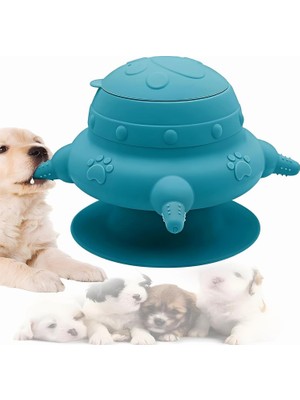 Braventa Collection Aputue Yavru Köpek Mama Kabı, 240ML Silikon Yavru Köpek Süt Kabı 4 Emzikli, Sızdırmaz Kapak ve Taban