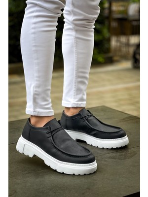 Zapatos CH2404 Castle Erkek Günlük Bağcıklı Cilt Klasik Ayakkabı Cbt - Siyah