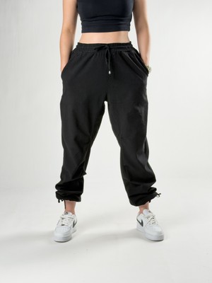Cocopelli Keten Siyah Kadın Jogger Pantolon COC2839