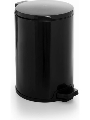 Braventa Collection Pedallı Çöp Kovası 12LT Siyah Iç Kısım Siyah