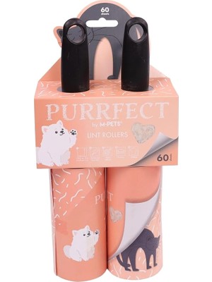 Braventa Collection M-Pets Purrfect Tüy Toplama Rulosu 2X60 Yaprak Pink