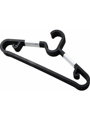 Braventa Collection Spruttig 10 Adet Siyah Plastik Elbise Askısı ve Bar Sabit Kanca