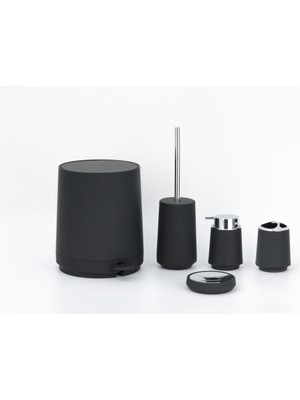 UltraMint Şık Banyo Seti: Tuvalet Fırçası, Kova, Sabunluk ve Diş Fırçalığı