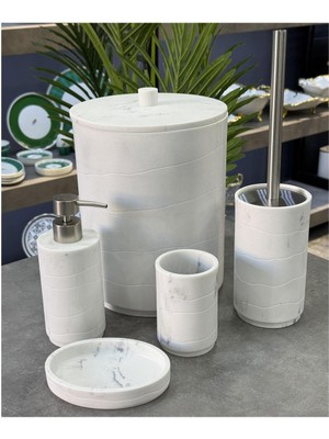 UltraMint Şık ve Fonksiyonel 5'li Banyo Seti, Modern Gri Renk Tasarımıyla