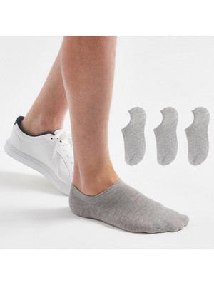 Kral Socks Kadın - Erkek - Unisex Düz Desen (3 Çift) Pamuklu 40-44 Beden Terletmez Görünmez Çorap