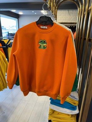 Tinyvoi Bisiklet Yaka Nakışlı 3 Iplik Şardonlu Çocuk Sweatshirt