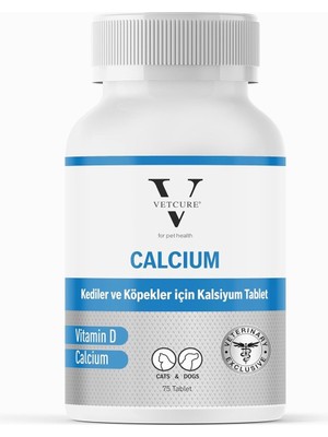 Braventa Collection Vetcure Calcium Kedi ve Köpekler Için Kalsiyum Desteği 75 Tablet
