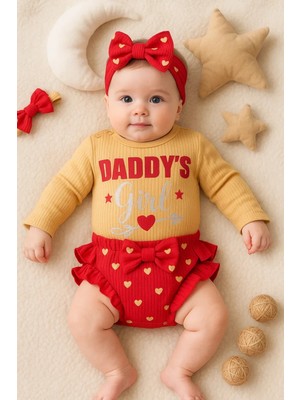Veralya Daddy's Girl Bandanalı Kız Bebek Takımı