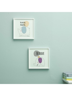 Braventa Collection Minimal Fil Tasarımlı Bebek Odası Çerçeve – 20X20 cm | Modern, Sevimli Duvar Dekoru