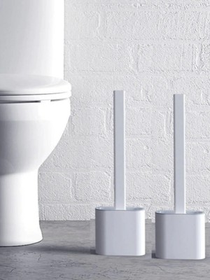 UltraMint Beyaz 2'li Silikon Banyo ve Tuvalet Temizleme Fırçası Seti