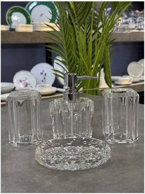 UltraMint Şeffaf Akrilik 4 Parça Banyo Seti, Zarif ve Şık Tasarım