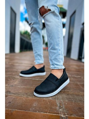 Zapatos CH091 Brecon Erkek Günlük Bağcıksız Cilt Klasik Ayakkabı Cbt - Siyah