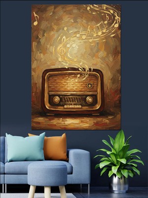 Karizma Tablo Retro Teyp Kaset Çalar Dekoratif Kanvas - Mdf Ahşap Tablo