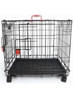 Braventa Collection M-Pets Voyager Tekerlekli Köpek Kafesi 2 Kapılı (S) Siyah 61X46X48CM