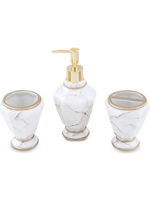 UltraMint Beyaz 3 Parça Banyo Seti, Şık ve Kullanışlı Tasarım