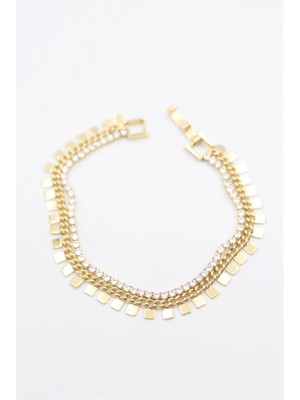 Remstdrk Kare Pullu Su Yolu Bileklik - Altın