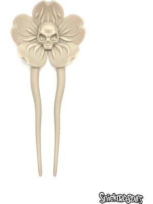 Snickerdoodles Sakura Topuz Tokası - Kuru Kafalı Fransız Saç Pini - Kemik Rengi Gothic Saç Aksesuarı