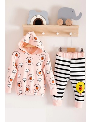 Veralya Civciv Desenli 2'li % 100 Pamuk Kız Bebek Takımı