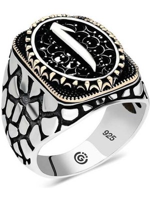 Fumeyabi Gümüş Elif Oval Erkek Yüzük