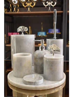 UltraMint Şık Rüya Gri Mermer Banyo Seti, Zarif ve Modern Tasarım