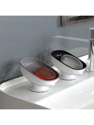 Braventa Collection Yunhan Vantuzlu Su Giderli Çift Katmanlı Sabunluk,vakumlu Su Giderli Sabunluk(Renk Asorti Olarak Gön