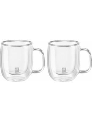 Braventa Collection Zwilling Sorrento Çift Camlı Kulplu 2'li Espresso Bardak Seti, 80 ml