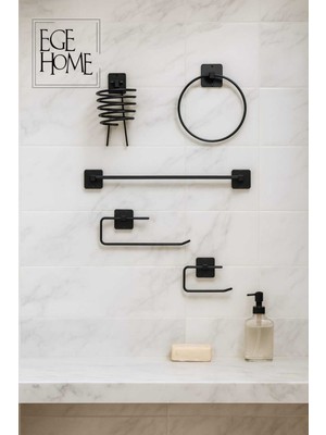 UltraMint Paslanmaz Çelik 5'li Fön, Havlu ve Tuvalet Kağıdı Askısı Seti
