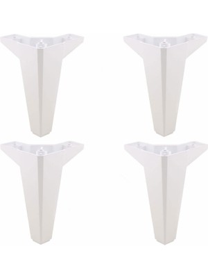 Braventa Collection BADEM10 Sedir Lüks Mobilya Kanepe Sehpa Tv Ünitesi Koltuk Ayağı 15 cm Beyaz Baza Ayak (4 Adet)