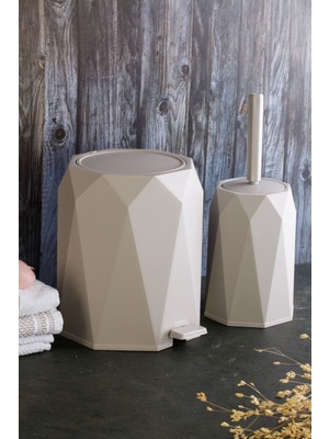 UltraMint Pratik ve Şık 2'li Banyo Seti Çöp Kovası ve Tuvalet Takımı