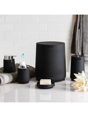 UltraMint Şık Siyah Banyo Aksesuar Seti, 5 Parça, Modern ve Kullanışlı Tasarım