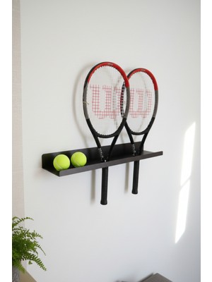 Grandmix Tenis Ekipman Düzenleyici Duvar Rafı Raket ve Top Standı
