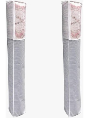 Braventa Collection 2 Adet - Pencereli Halı Hurcu - Çizgili Model Halı Saklama & Organizeri - 4 M2