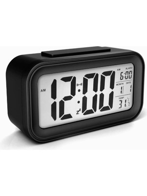 Braventa Collection LCD Dijital Alarmlı, Gece Görüşlü Masa Saati, Termometreli Çalar Saat