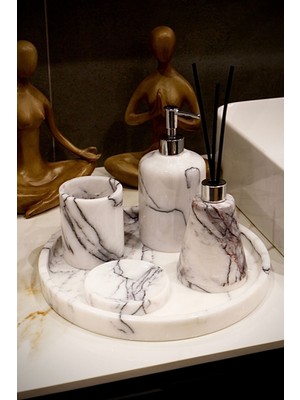 UltraMint Şık Mermer Banyo ve Oda Kokusu Seti, Zarif Dekoratif Tasarım