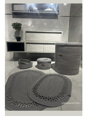 UltraMint Doğal Jüt Hasır Banyo Seti, Çok Amaçlı ve Şık Dekoratif Ürün