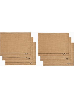 Braventa Collection Ocean Home Textile 6'lı Enjoy Jüt Amerikan Servis Seti 45 x 35 cm