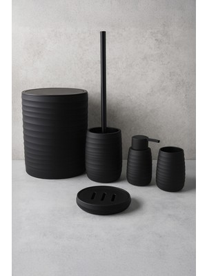 UltraMint Modern Siyah Akrilik Banyo Seti, 5 Parça, Şık ve Fonksiyonel Tasarım