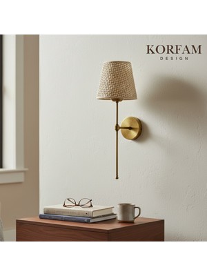 KorFam Krem Hazeran Görünümlü Başlık Kablosuz Pilli Aplik