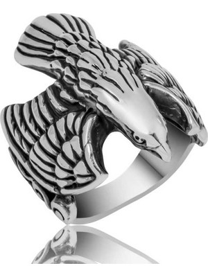 Fumeyabi Gümüş Kartal Erkek Yüzük