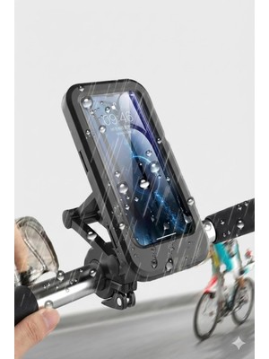 Mey İthalat Motosiklet Bisiklet Su Geçirmez Manyetik Telefon Tutucu Gidon Navigasyon Kılıfı