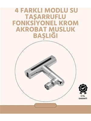 Epilons 360° Dönüşlü Su Akışı Başlığı | 4'ü 1 Arada Kullanım