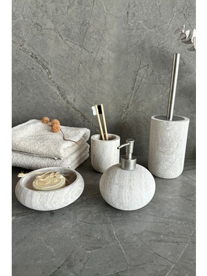 UltraMint Şık ve Kullanışlı 4'lü Banyo Seti, Bej Renk Seçeneğiyle Tarzınıza Uyum Sağlar