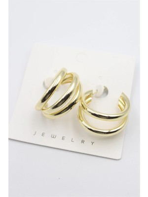 Remstdrk Üç Halkalı Küpe - Altın