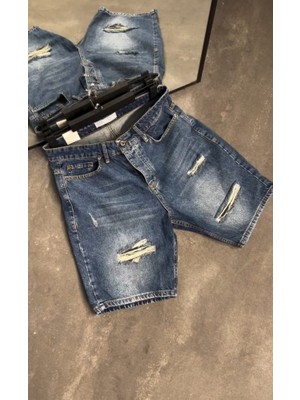 Başak Collection Erkek Yırtık Detaylı Kot Şort