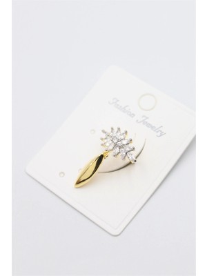 Remstdrk Taşlı Kıkırdak Küpe - Altın