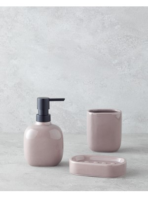 UltraMint Şık 3'lü Seramik Banyo Seti, Kahverengi, Modern ve Dayanıklı Tasarım